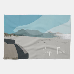 Floden Town Bord berg Ocean Sketch Kökshandduk