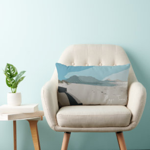 Floden Town Bord berg Ocean Sketch Lumbarkudde