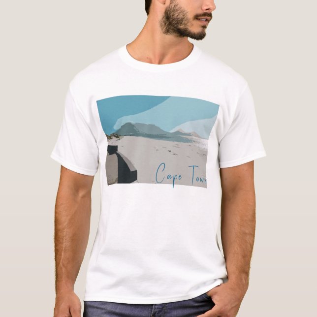 Floden Town Bord berg Ocean Sketch T Shirt (Framsida)