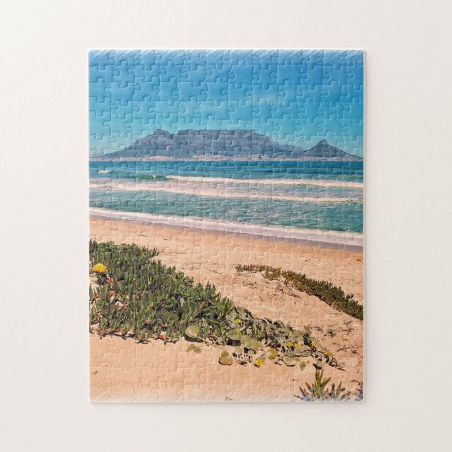 Floden Town Bord bergsBeach Ocean ZA Pussel (Vertikal)