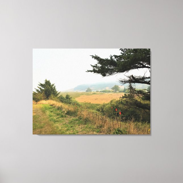 Floden Trail vid Cape Blanco, Oregon Kusten Canvastryck (Framsida)