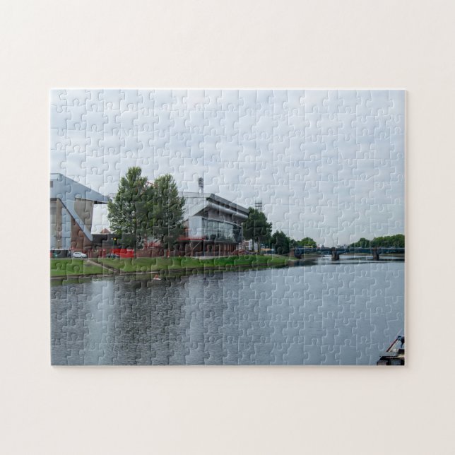 Floden Trent och Nottingham Forest Stadium Pussel (Horisontell)