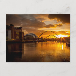 Floden Tyne vid Sunset Vykort