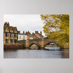Floden Underbar Ouse i Saint Ives Cambridgeshire U Poster