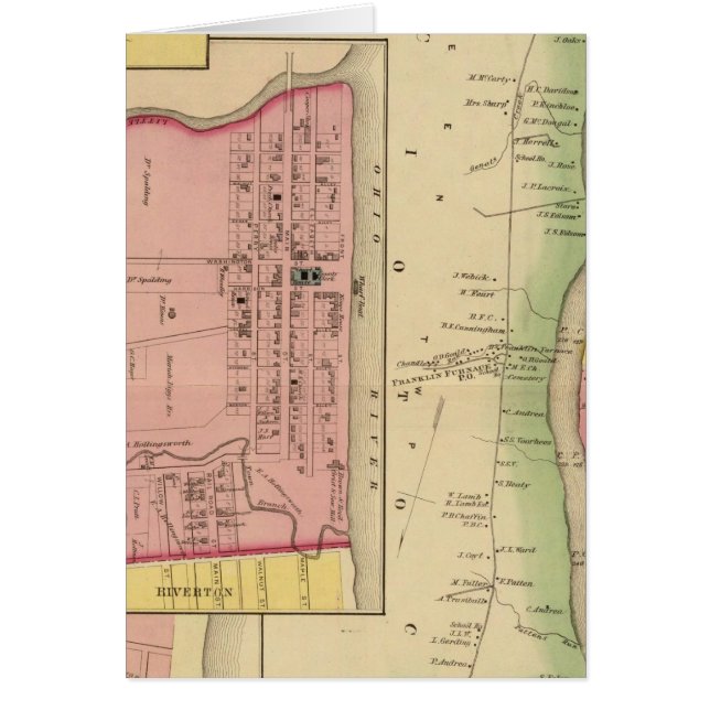 Floden Upper Ohio och Valley 3 Hälsningskort (Framsidan)