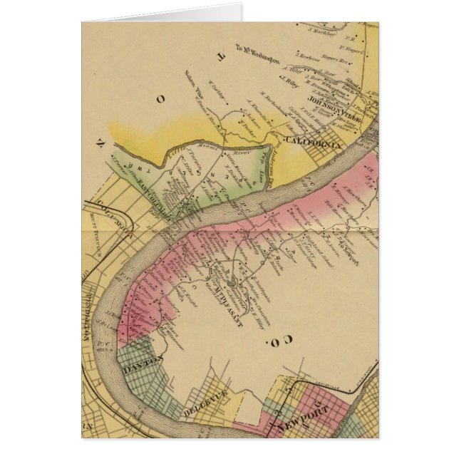 Floden Upper Ohio och Valley Hälsningskort (Framsidan)