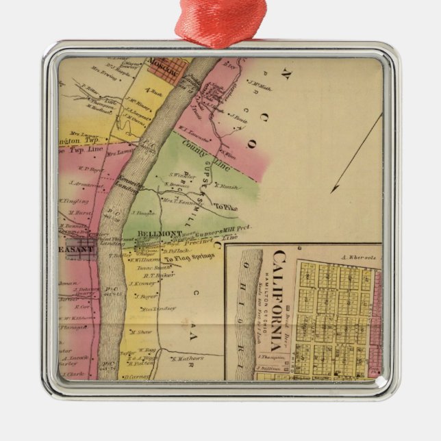 Floden Upper Ohio och Valley Julgransprydnad Metall (Framsidan)