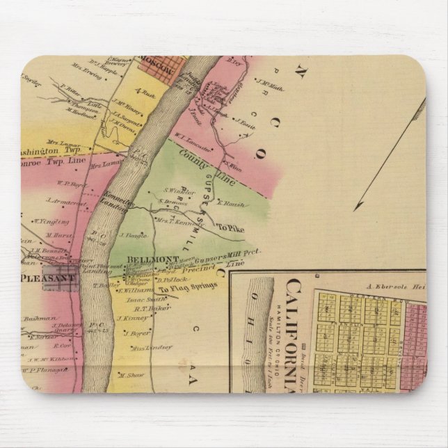 Floden Upper Ohio och Valley Musmatta (Framsidan)