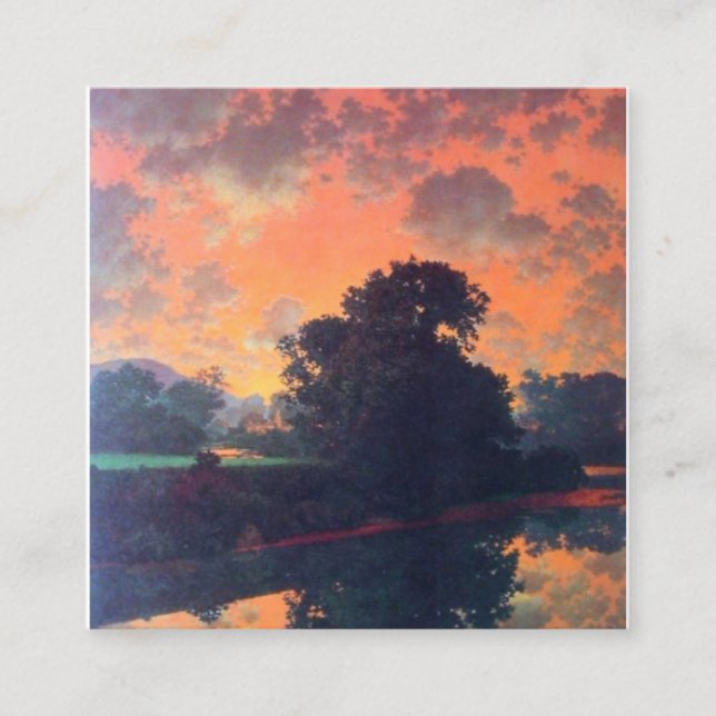 Floden vid Scutney av Maxfield Parrish Fyrkantigt Visitkort (Framsida)