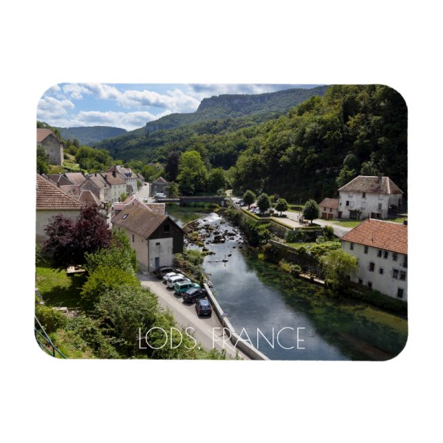 Floden View Lods, Doubs, Frankrike Magnet (Horisontell)