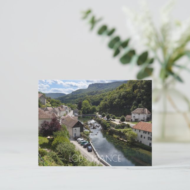 Floden View Lods, Doubs, Frankrike Vykort (Stående Fram)