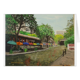 Floden Walk San Antonio, TX Painting Hälsningskort