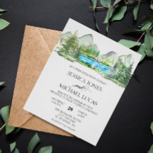 Floden Watercolor Rustic Bröllop i bergsfloden