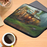Floden Workshop | Steampunk Laptop Fodral<br><div class="desc">En Steampunk-workshop i stil på en flodbank - en digital konst laptop sleeve skapat med AI software</div>