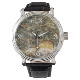 Floden-Worn-Småstarna Brown och Grått Natural Abst Armbandsur