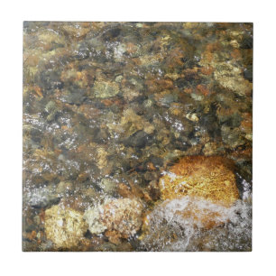 Floden-Worn-Småstarna Brown och Grått Natural Abst Kakelplatta
