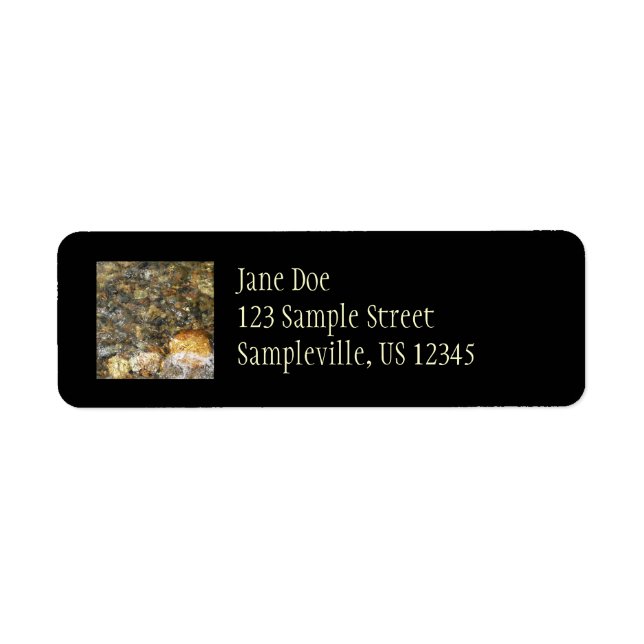 Floden-Worn-Småstarna Brown och Grått Natural Abst Returadress Etikett (Framsidan)