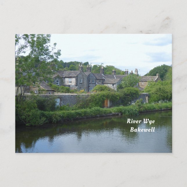 Floden Wye Bakewell Derbyshire England Scenia Vykort (Framsida)
