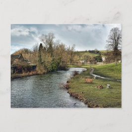 Floden Wye vid Bakewell Vykort