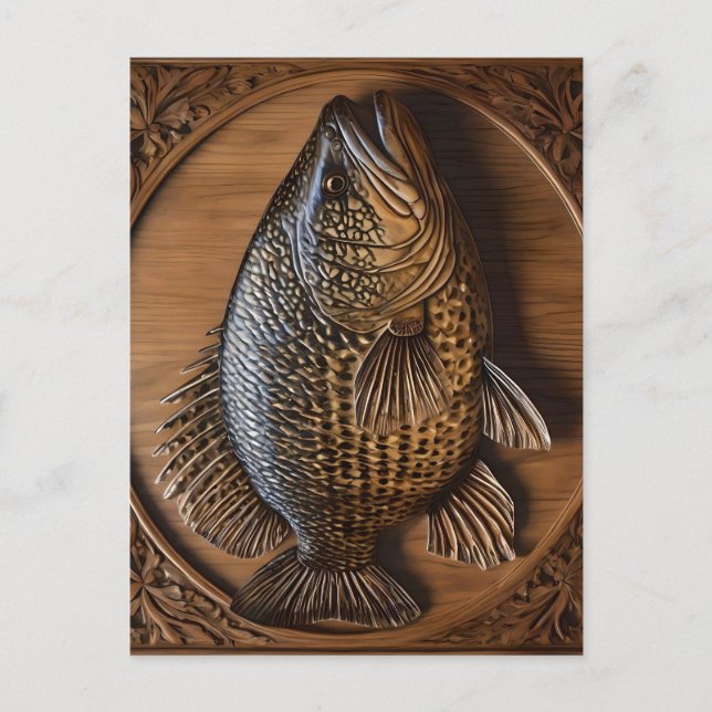 Flodens ekosystem: Murray Cod Wood Print. Vykort (Framsida)