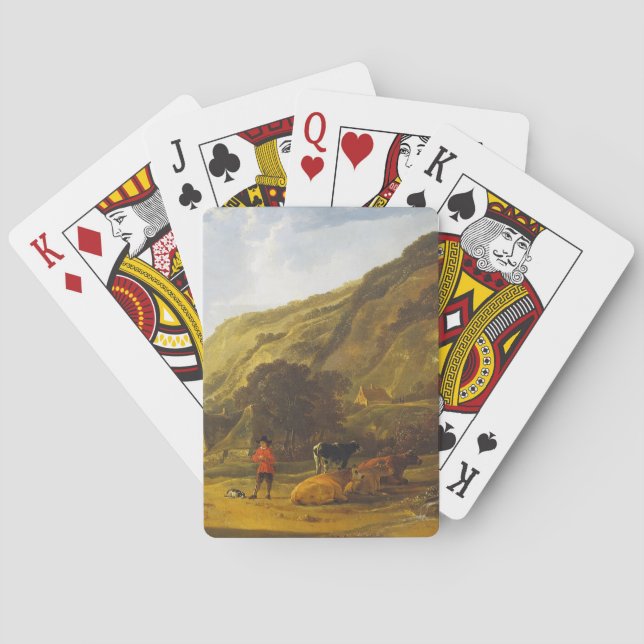 Flodens landskap med floderna Aelbert Cuyp Casinokort (Baksidan)