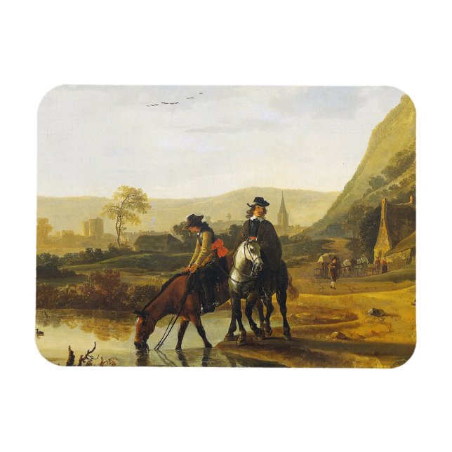 Flodens landskap med floderna Aelbert Cuyp Magnet (Horisontell)