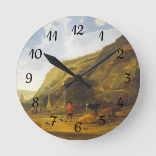 Flodens landskap med floderna Aelbert Cuyp Rund Klocka