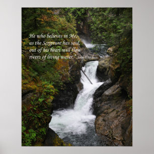 Floder av levande Vatten inspirationsmur Poster
