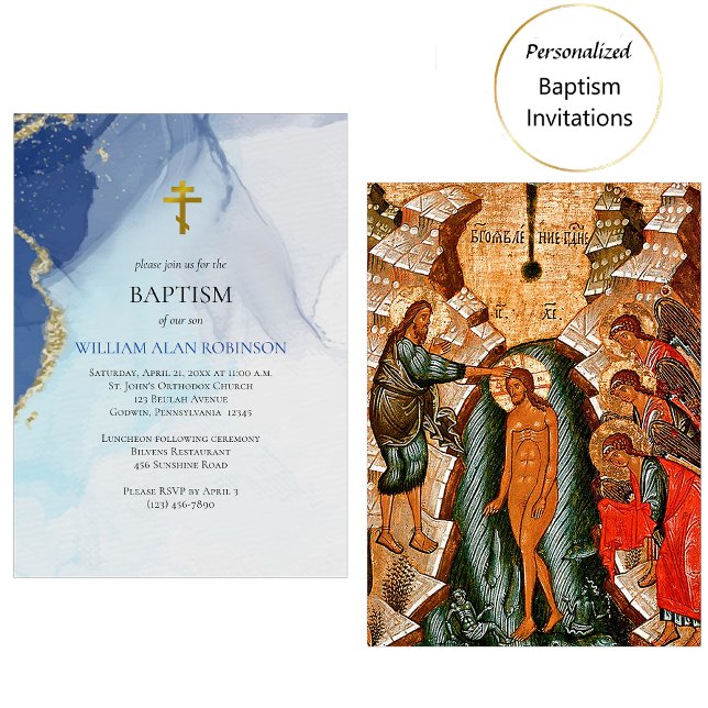 Floder av Vatten, ortodoxa kristna baptism Inbjudningar (Skapare uppladdad)