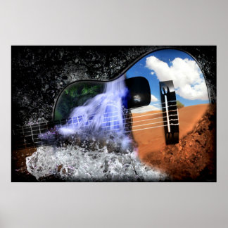 Floder i öknen (Guitar Art Poster) Poster