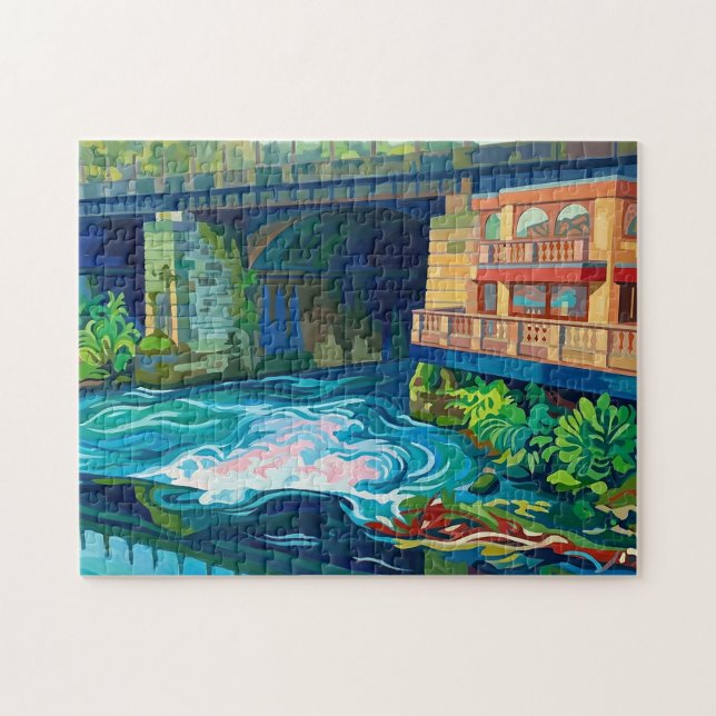 Floder möts: Ryburn och Calder vid Sowerby Bridge Pussel (Horisontell)
