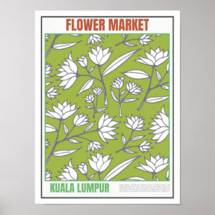 Flodermarknaden Sydasien Kuala Lumpur Öster Poster