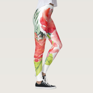 Flödesblommor för utspädda färgämnen leggings
