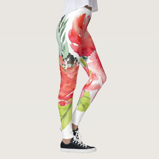 Flödesblommor för utspädda färgämnen leggings (Höger)