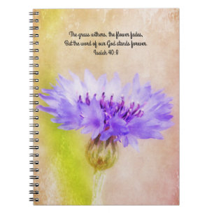 Flödesblommor i Faith Promises-knappen Flower Note Anteckningsbok