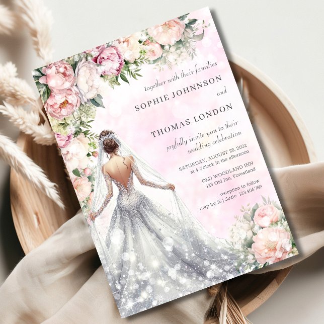 Flödesbricka, vattenfärg bröllop inbjudningar (Skapare uppladdad)