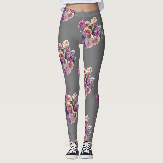 FLÖDESBUOQUET ROSA LEGGINGS (Framsida)