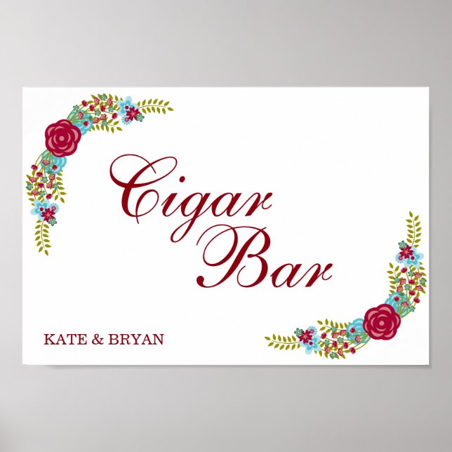 Flödesdecor - Cigar Pub - Bröllop Poster (Framsidan)