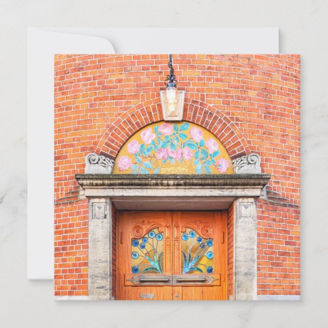 Flödesdigra danska dörrhälsningskort julkort (Framsida)