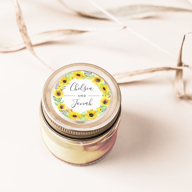 Flödesfält Bröllop Runt Klistermärke (Skapare uppladdad)