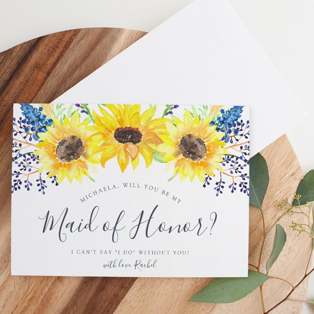 Flödesfält ska vara mitt Maid of honor-kort Inbjudningar (Skapare uppladdad)