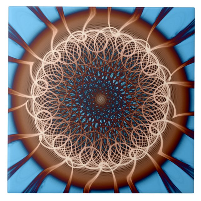 Flödesfärgad visionär mönster kakelplatta (Framsidan)