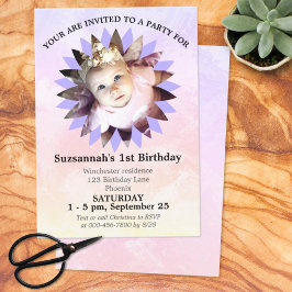 Flödesformfoto Pastel Watercolor Template Inbjudningar