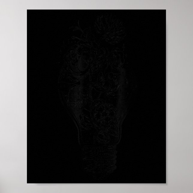 Flödesglödlampa i Power Träd Peace för hippies Poster (Framsidan)