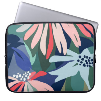 Flödesillustration mönster. Blommigt botanical Mot Laptop Fodral