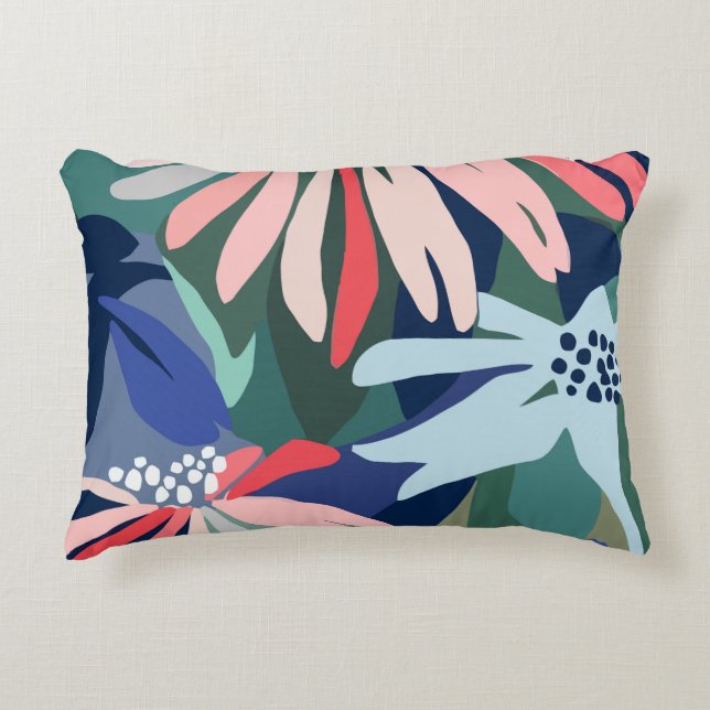 Flödesillustration mönster. Blommigt botanical Mot Prydnadskudde (Framsidan)