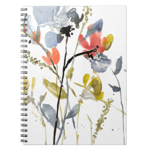 Flödesövertäckning - vattenfärgsblommor och vatten anteckningsbok