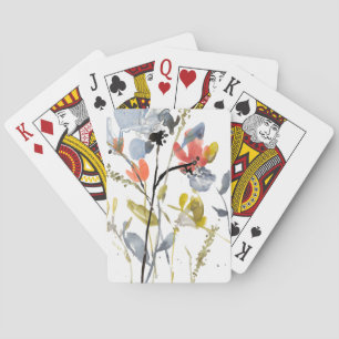 Flödesövertäckning - vattenfärgsblommor och vatten casinokort