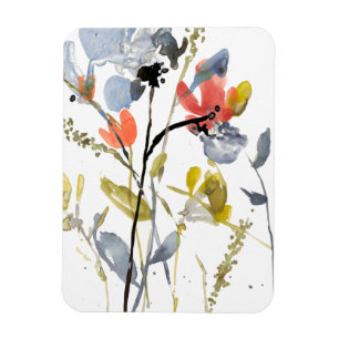 Flödesövertäckning - vattenfärgsblommor och vatten magnet