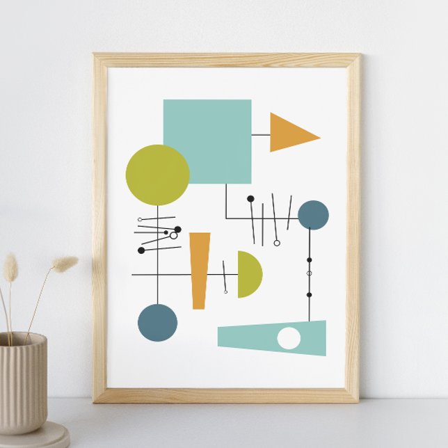 Flödesschema Geometriska former Mid Century Art Poster (Skapare uppladdad)